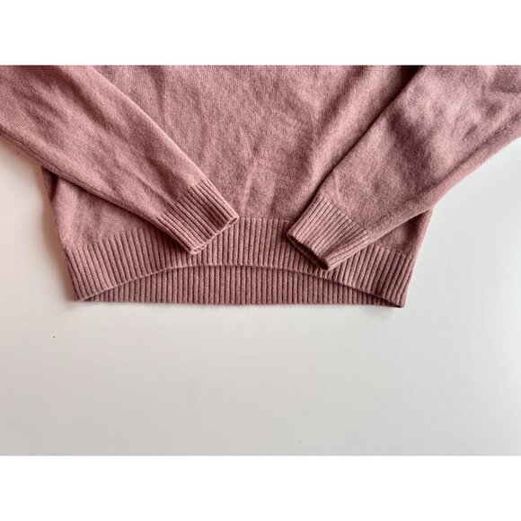 Aritzia BABATON Perry Mauve Ivory Wool Cashmere Knit Mock Neck Sweater, Size XXS - Picture 9 of 15